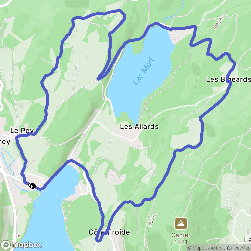 Laffrey : carte du parcours de randonnée - France