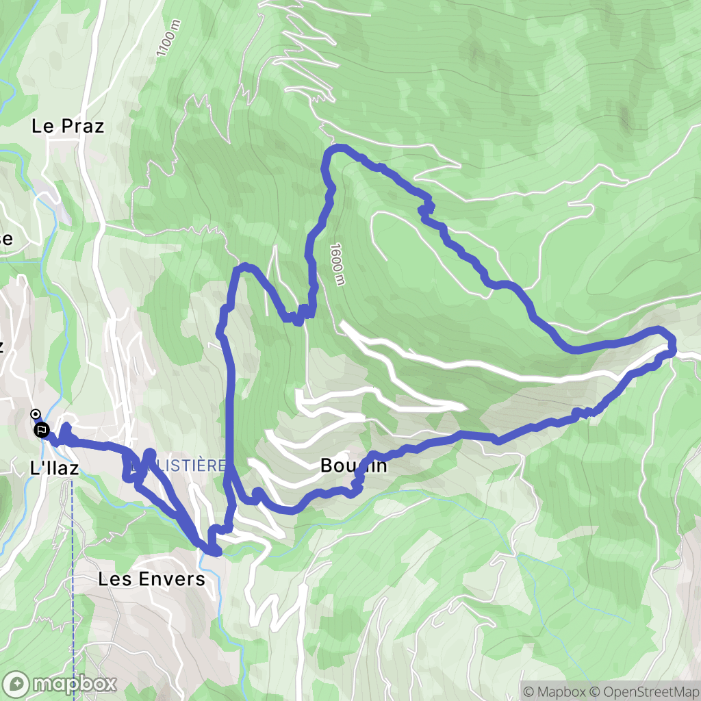 Arêches : carte du parcours de randonnée - France
