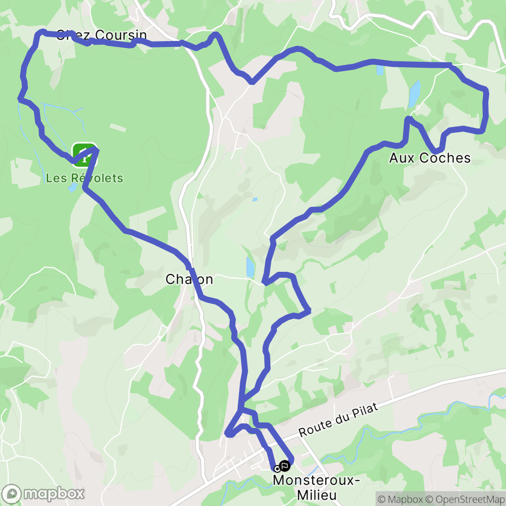Monsteroux-Milieu : carte du parcours de randonnée - France