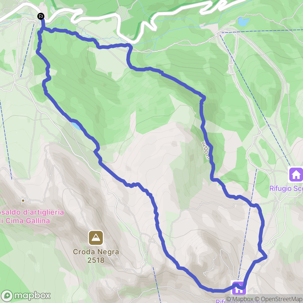 Cortina d'Ampezzo : carte du parcours de randonnée - Italy