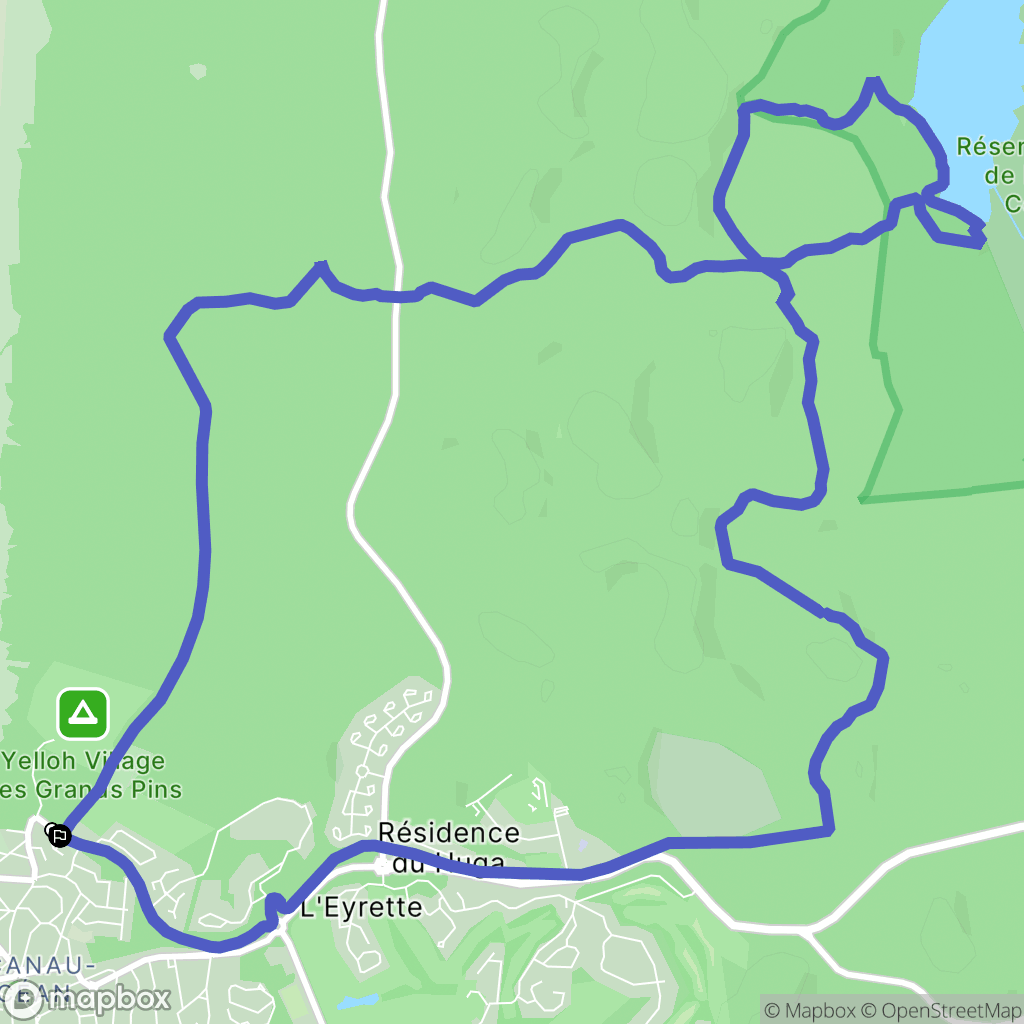 Lacanau : carte du parcours de randonnée - France