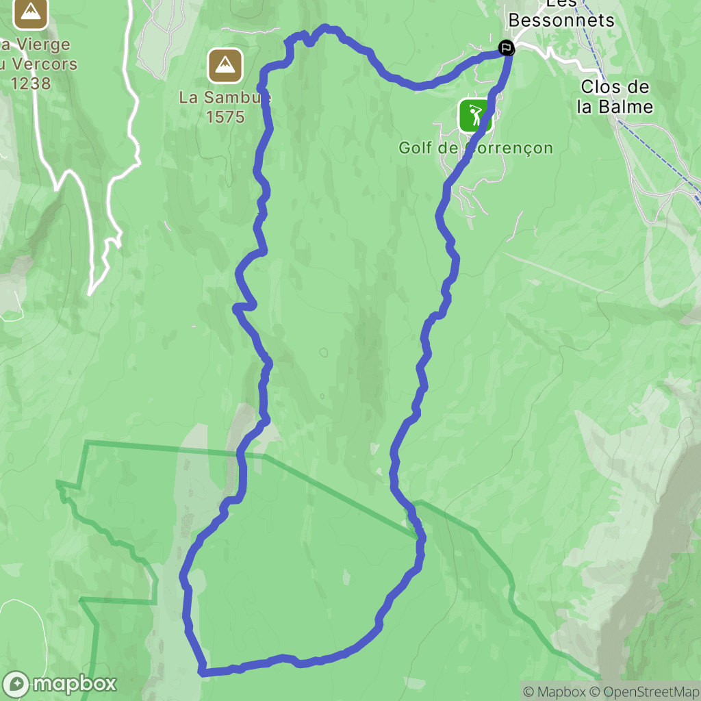 Corrençon-en-Vercors : carte du parcours de randonnée - France