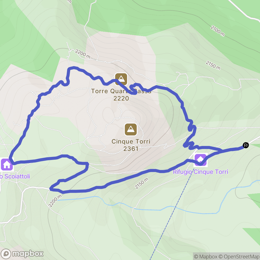 Cortina d'Ampezzo : carte du parcours de randonnée - Italy