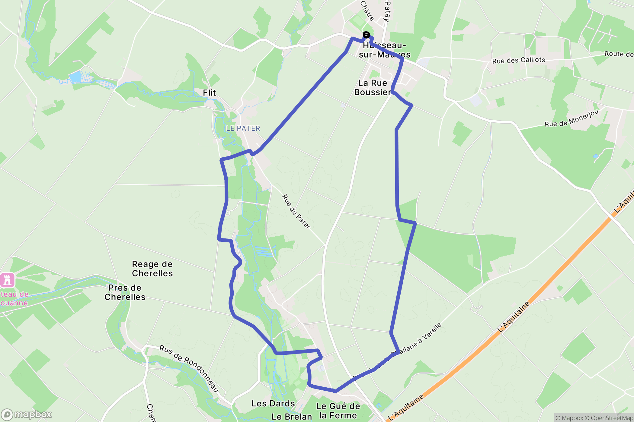 Huisseau-sur-Mauves : carte du parcours de randonnée - France
