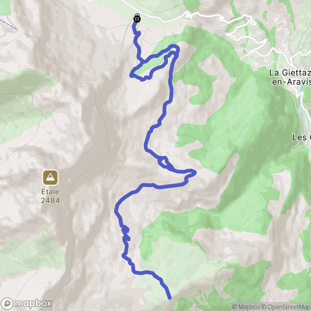 La Giettaz, Annecy : carte du parcours de randonnée - France