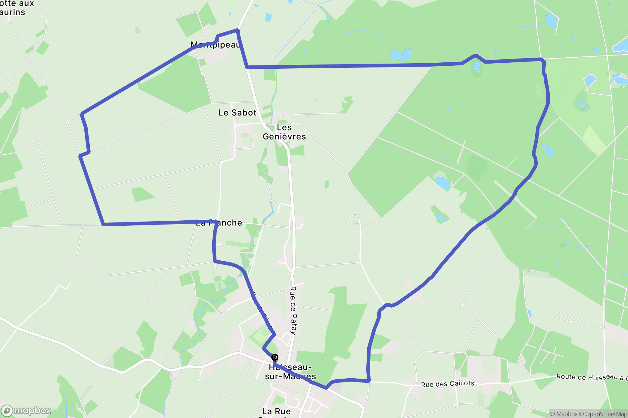 Huisseau-sur-Mauves : carte du parcours de randonnée - France
