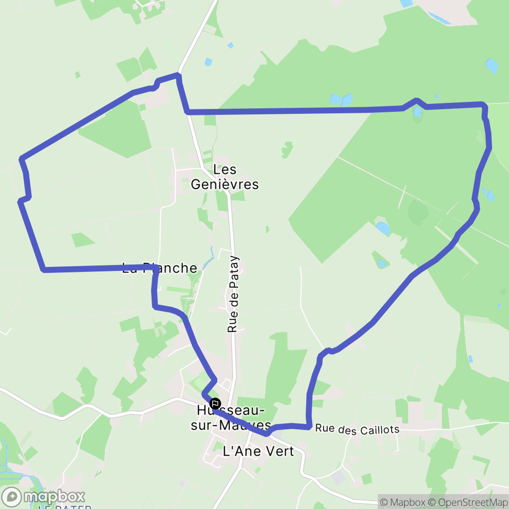 Huisseau-sur-Mauves : carte du parcours de randonnée - France