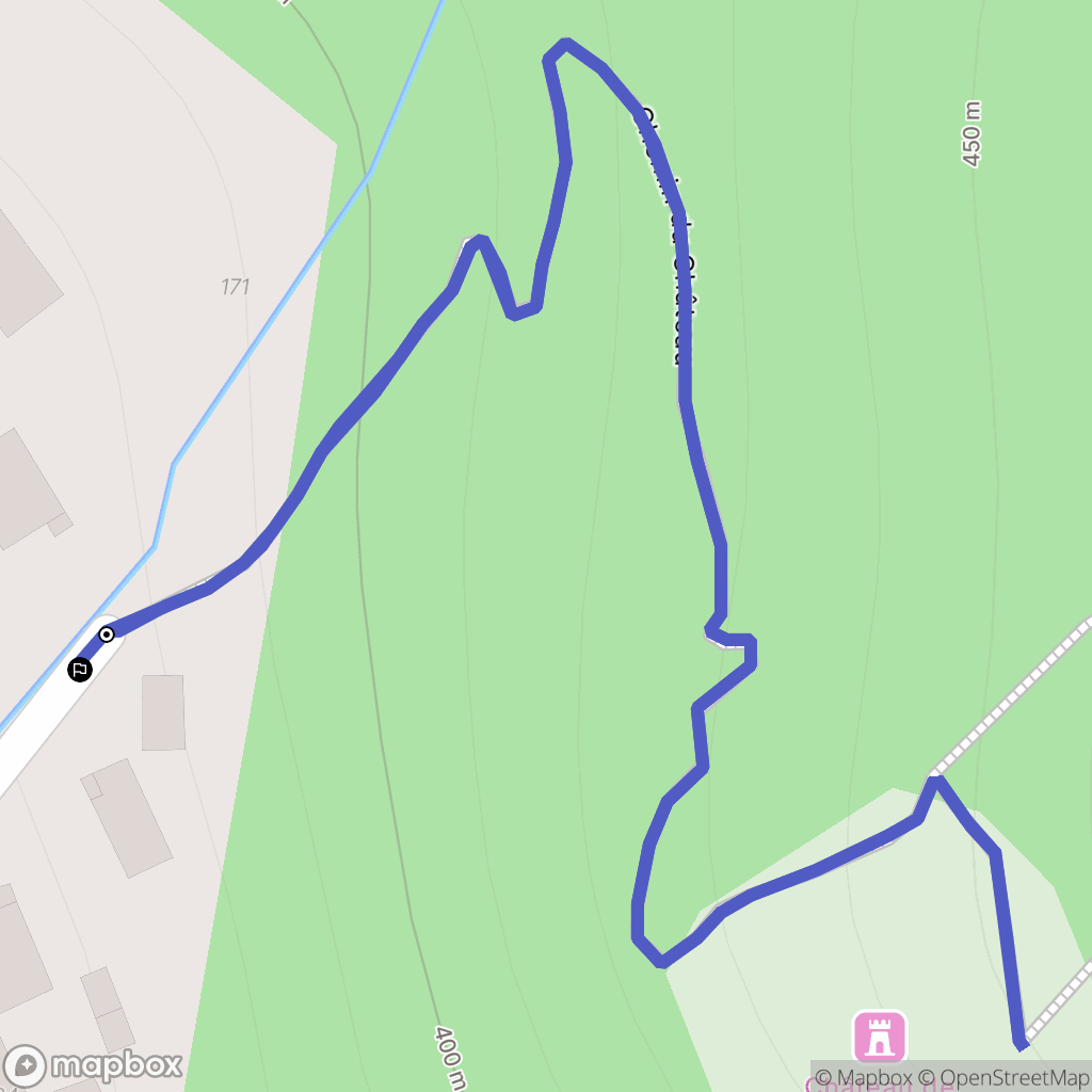 La Bâthie : carte du parcours de randonnée - France