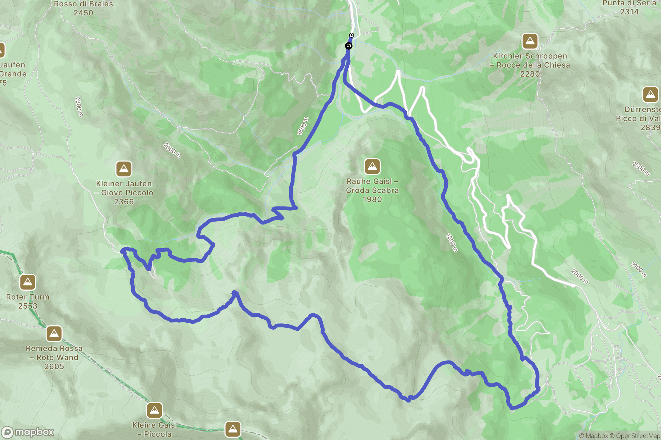 Cortina d'Ampezzo : carte du parcours de randonnée - Italy