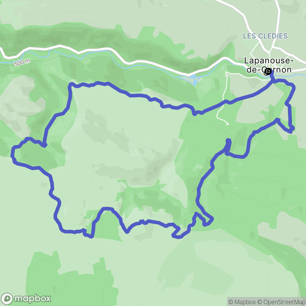 Lapanouse-de-Cernon : carte du parcours de randonnée - France