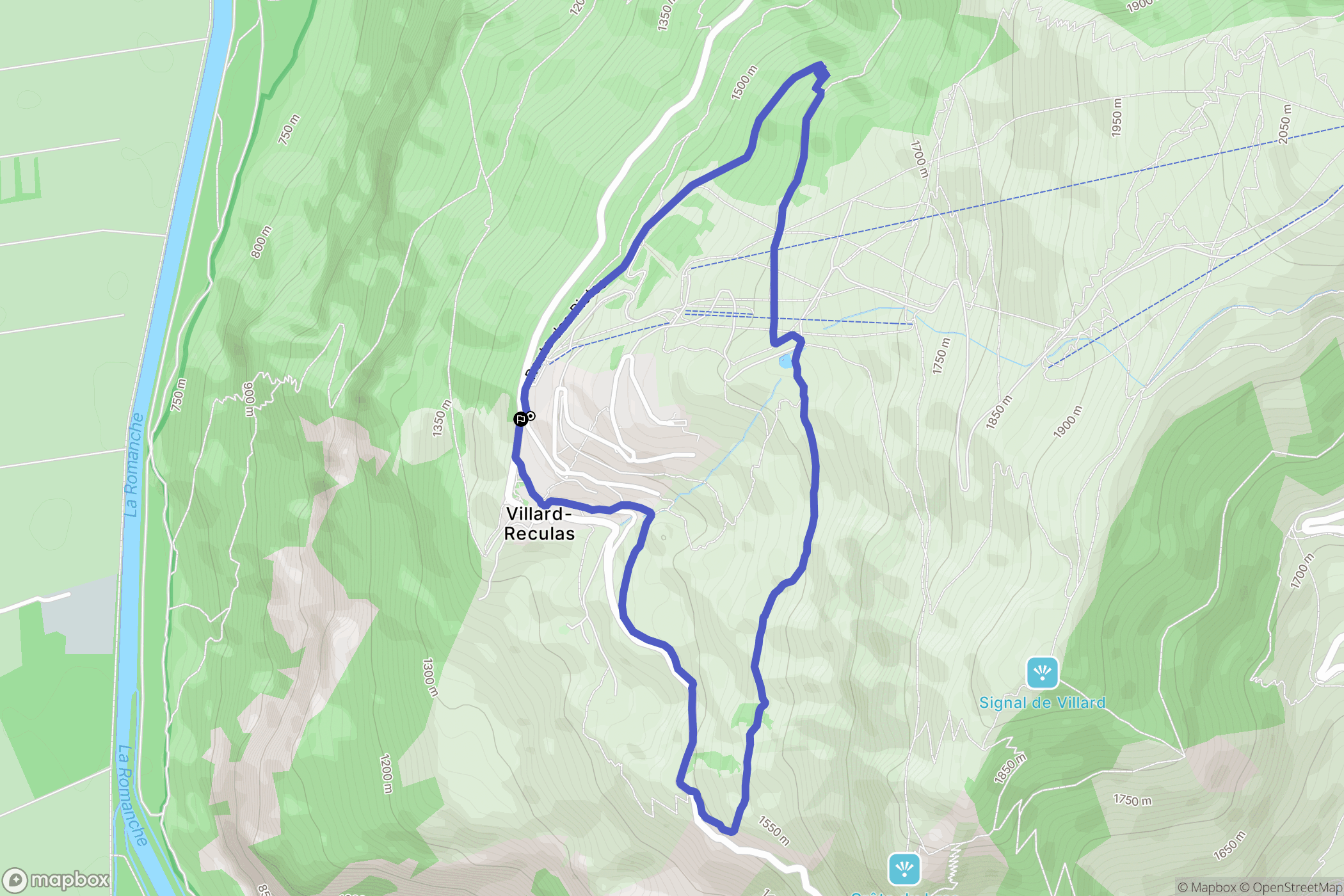 Villard-Reculas : carte du parcours de randonnée - France