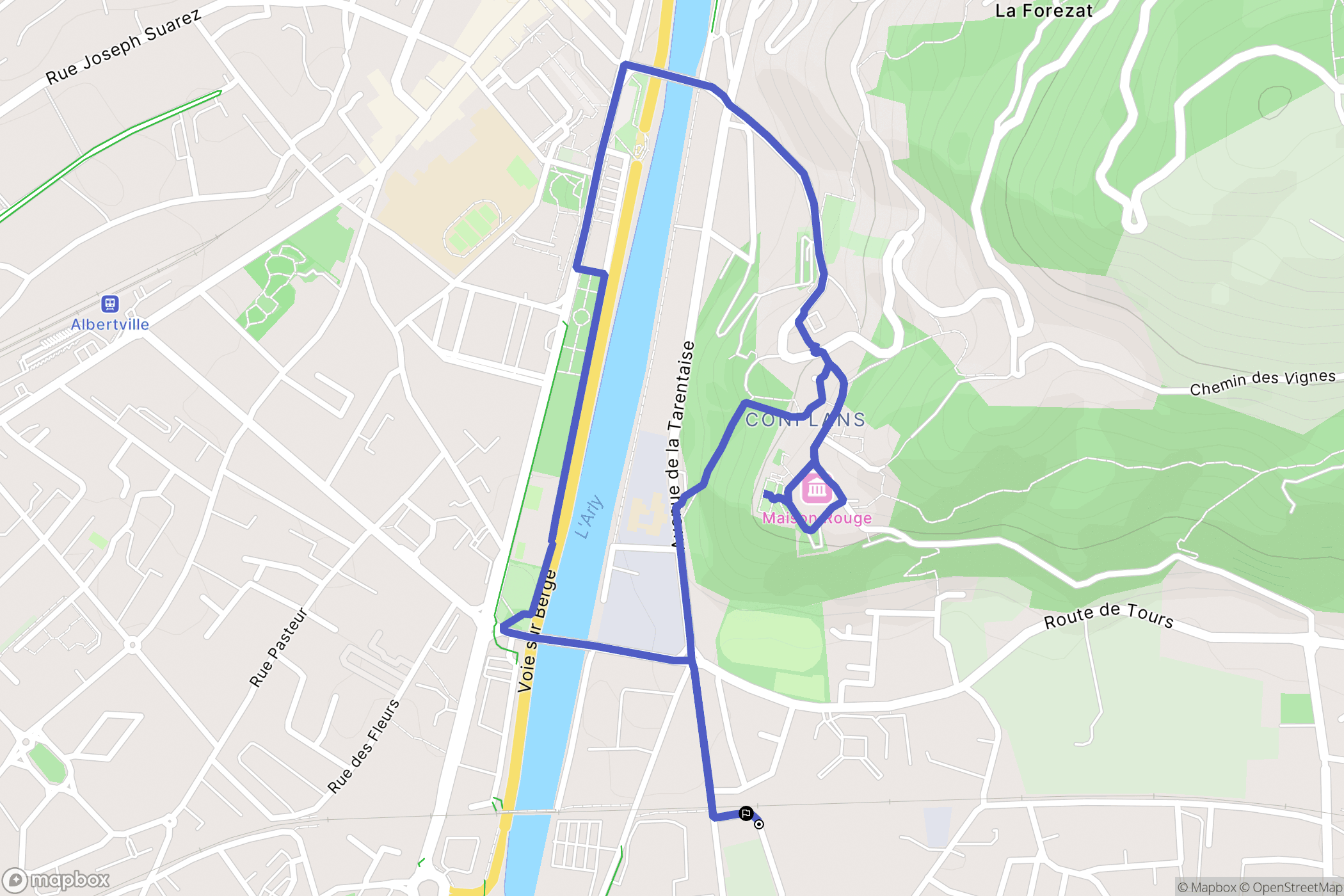 Conflans (Alberville) : carte du parcours de randonnée - France