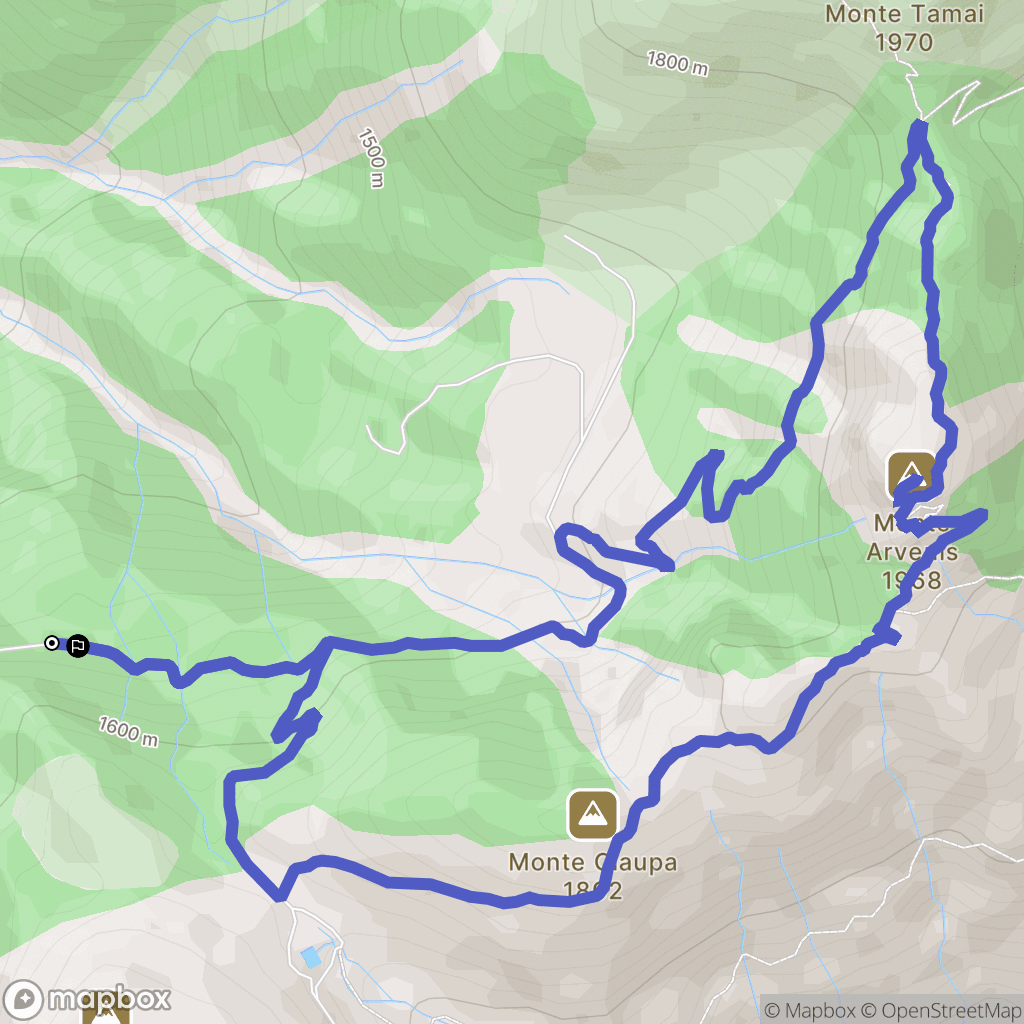 Tolmezzo : carte du parcours de randonnée - Italy