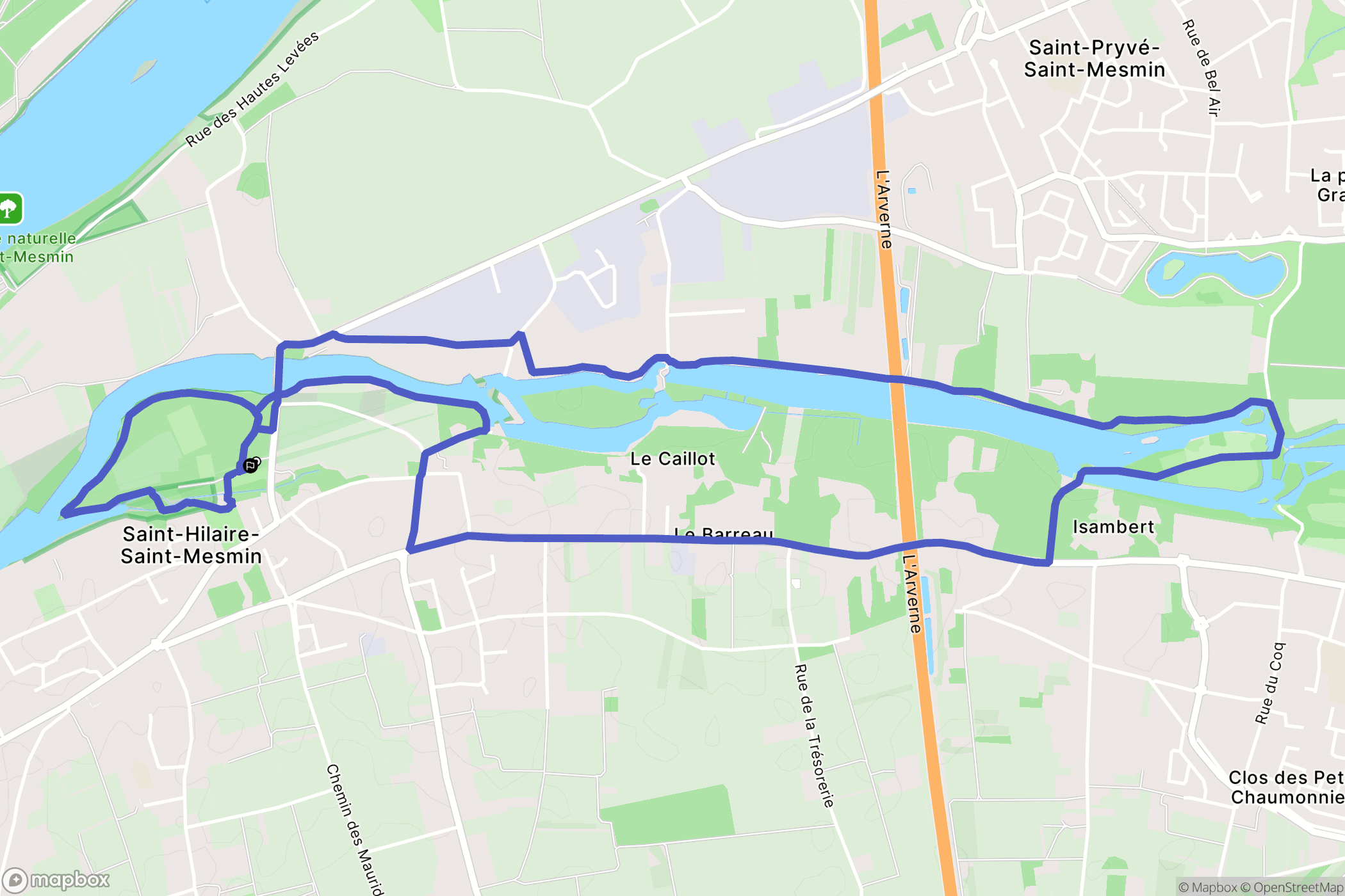 Saint-Hilaire-Saint-Mesmin : carte du parcours de randonnée - France