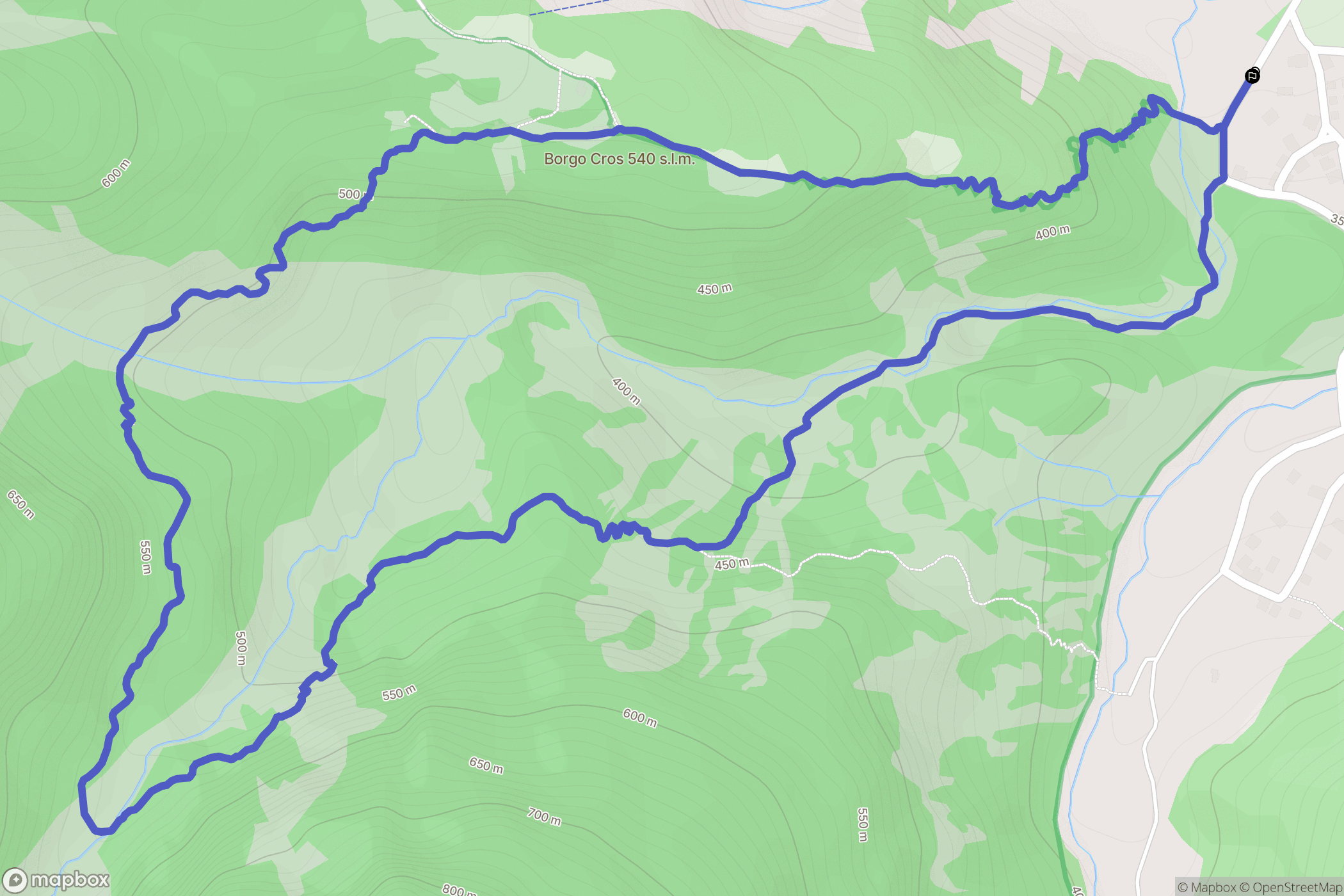 Povici : carte du parcours de randonnée - Italy