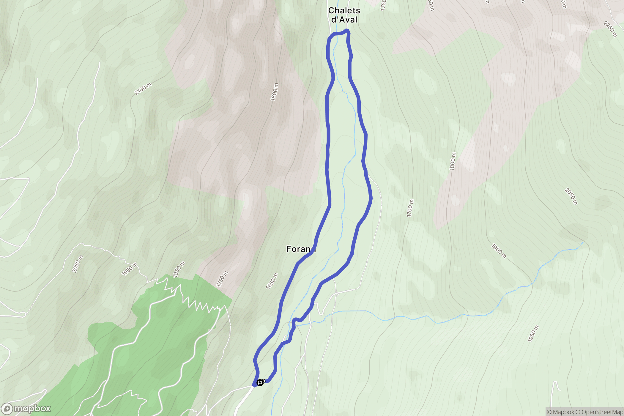 Forand : carte du parcours de randonnée - France