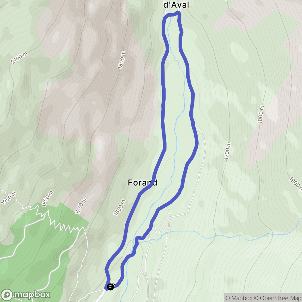 Forand : carte du parcours de randonnée - France