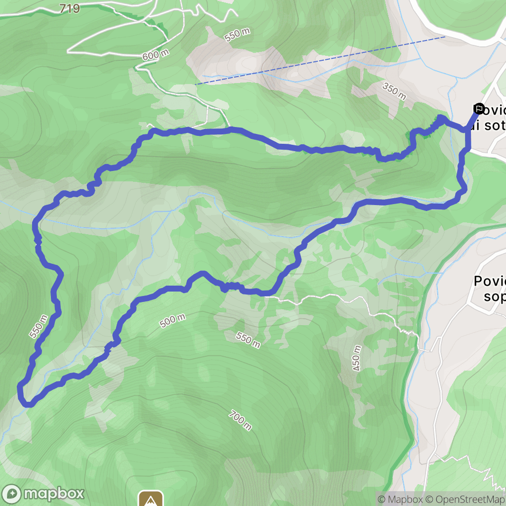 Povici : carte du parcours de randonnée - Italy