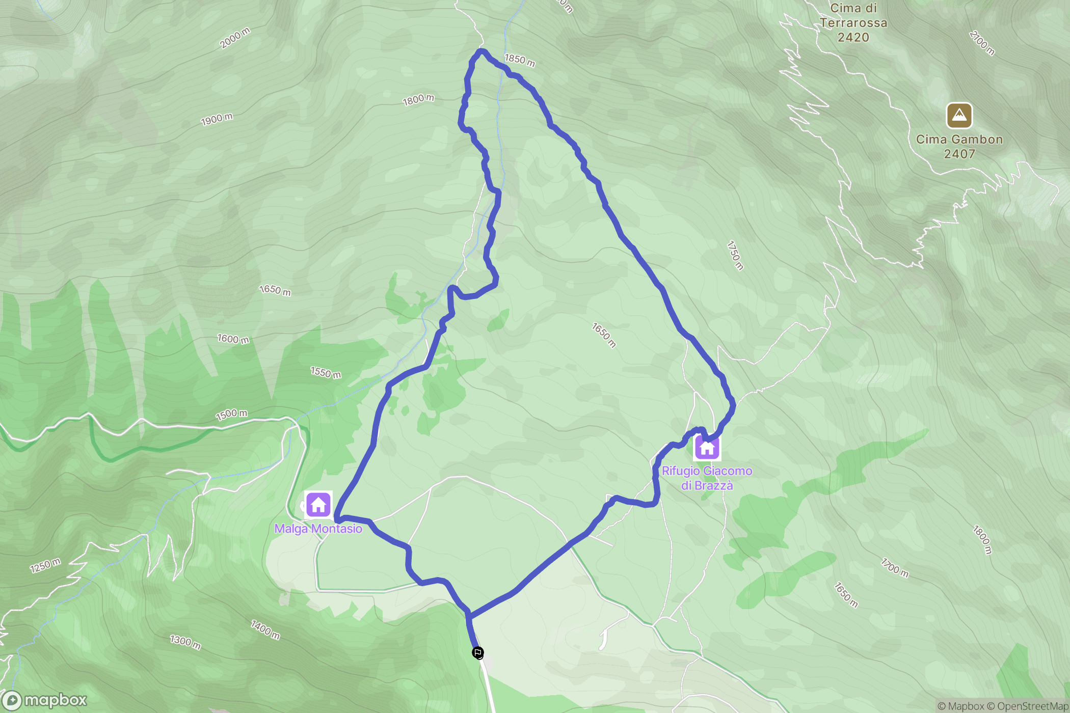 Tolmezzo : carte du parcours de randonnée - Italy