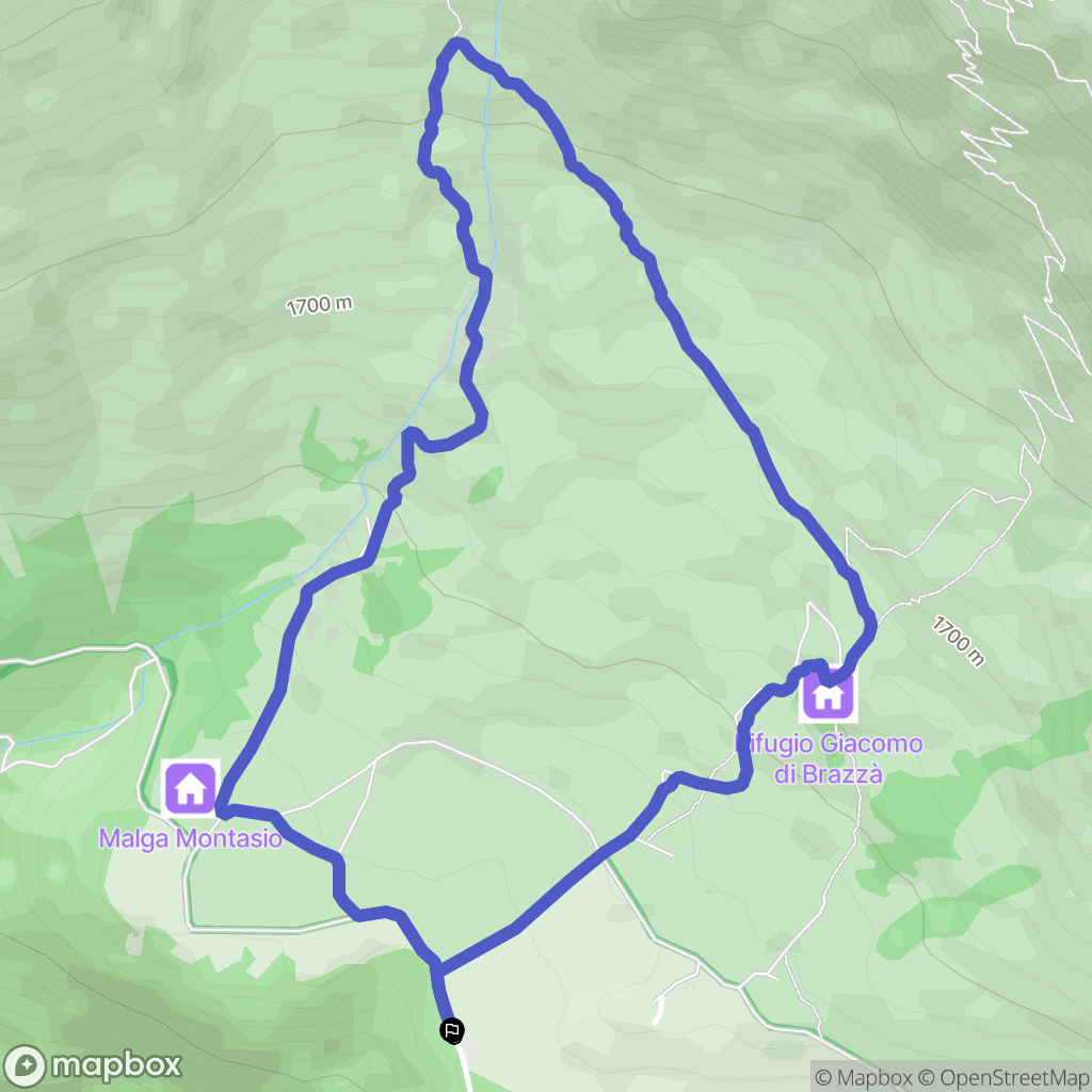 Tolmezzo : carte du parcours de randonnée - Italy