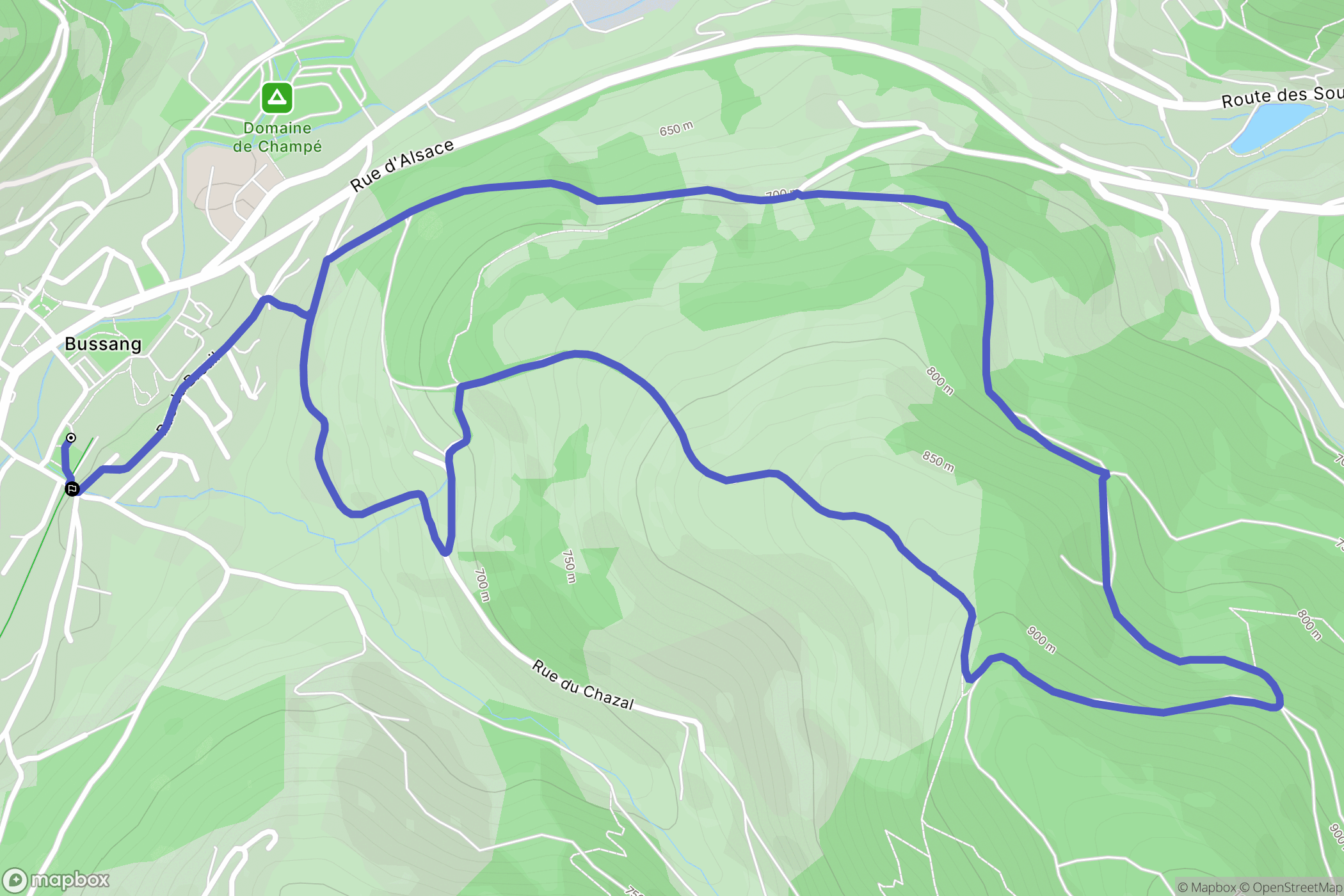 Bussang : carte du parcours de randonnée - France