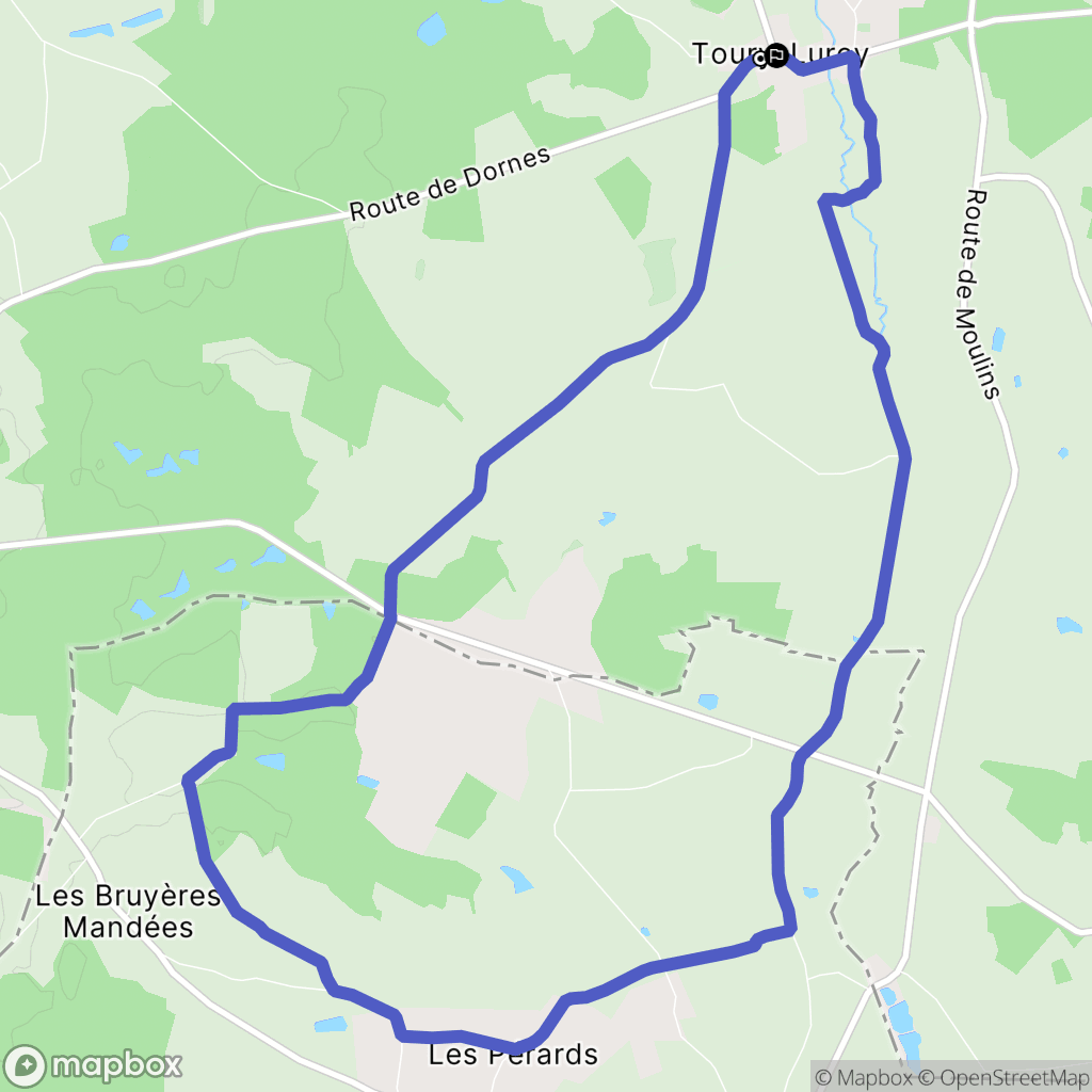 Toury-Lurcy : carte du parcours de randonnée - France