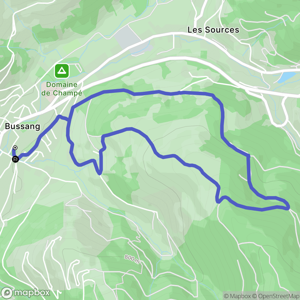 Bussang : carte du parcours de randonnée - France