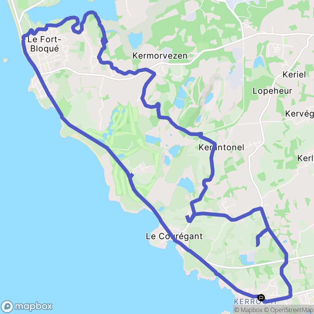 Ploemeur : carte du parcours de randonnée - France