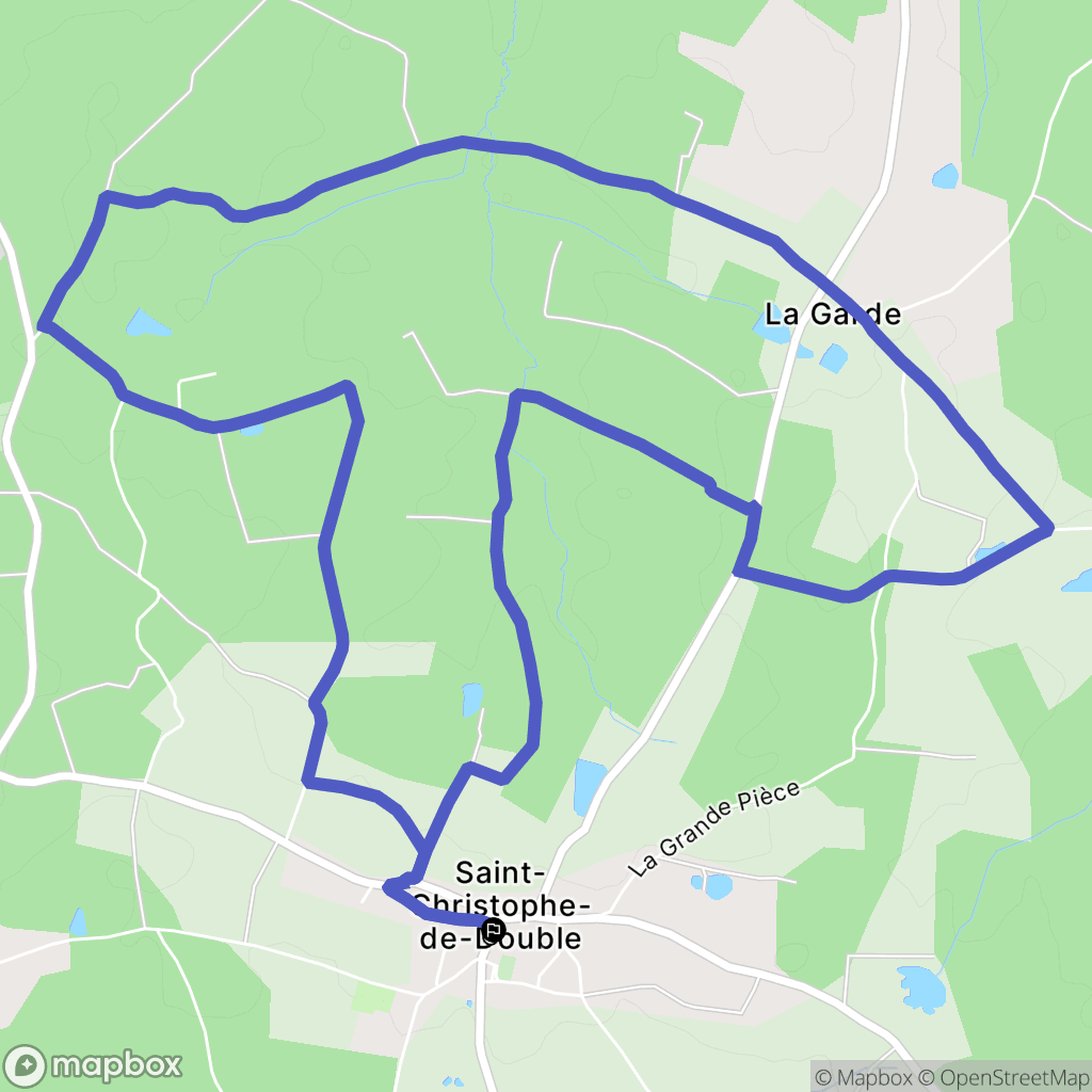Saint-Christophe-de-Double : carte du parcours de randonnée - France