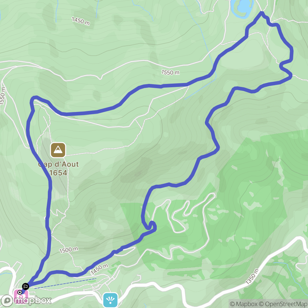 Arbéost : carte du parcours de randonnée - France