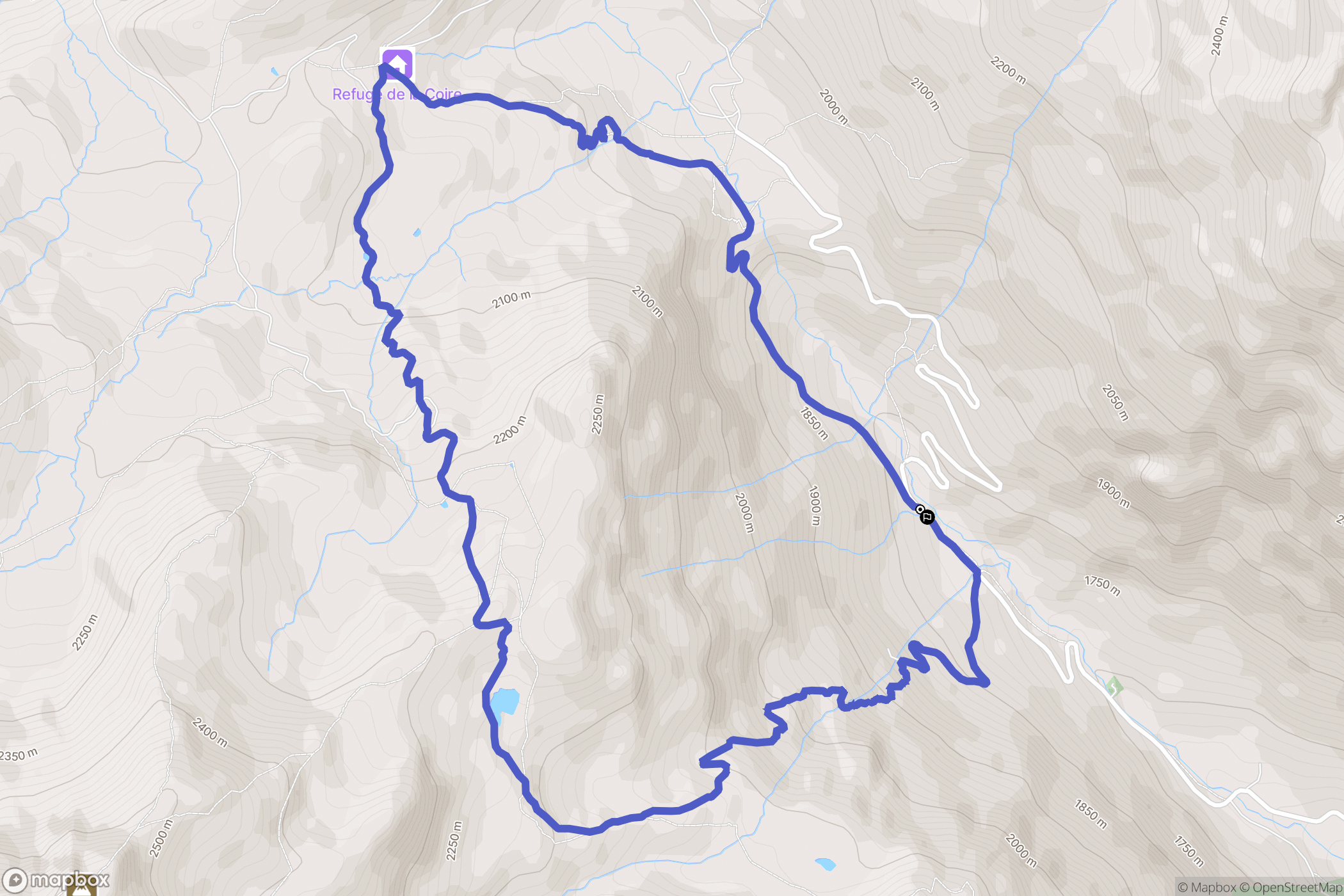 Bourg-Saint-Maurice : carte du parcours de randonnée - France