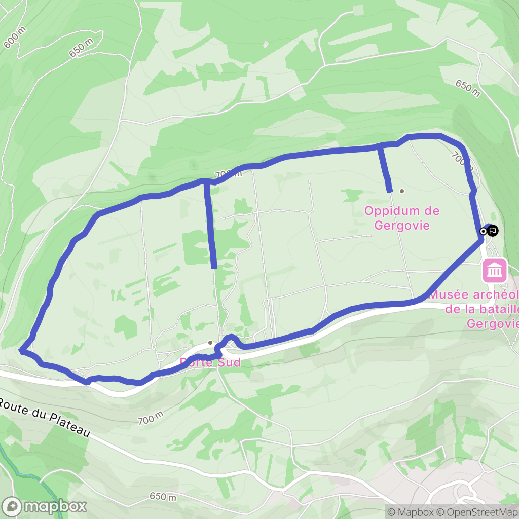 Gergovie : carte du parcours de randonnée - France