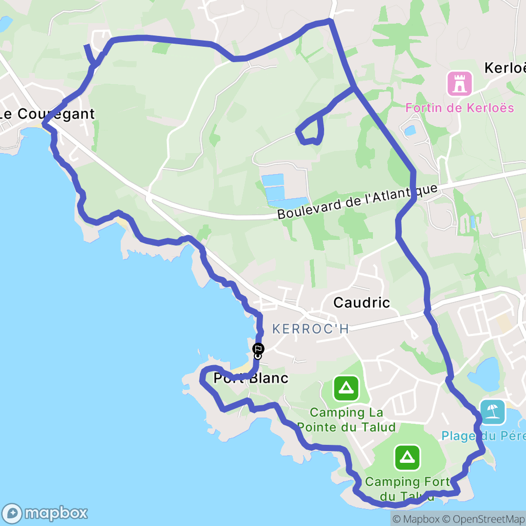 Ploemeur : carte du parcours de randonnée - France