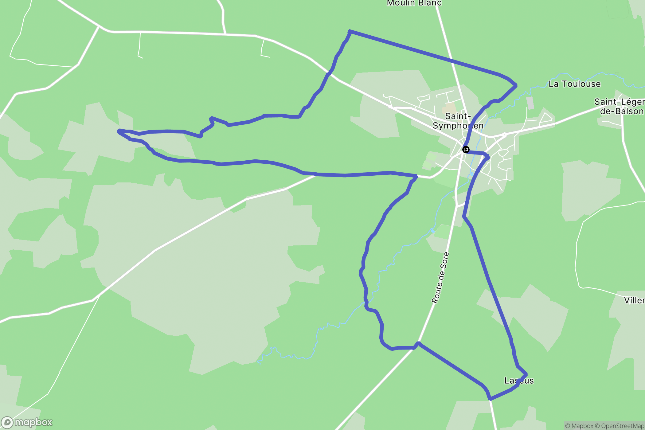 Saint-Symphorien : carte du parcours de randonnée - France