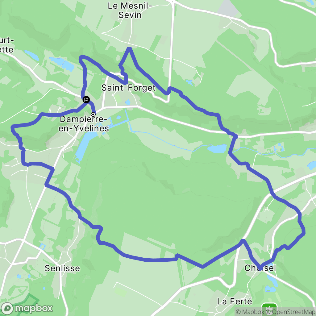 Dampierre-en-Yvelines : carte du parcours de randonnée - France