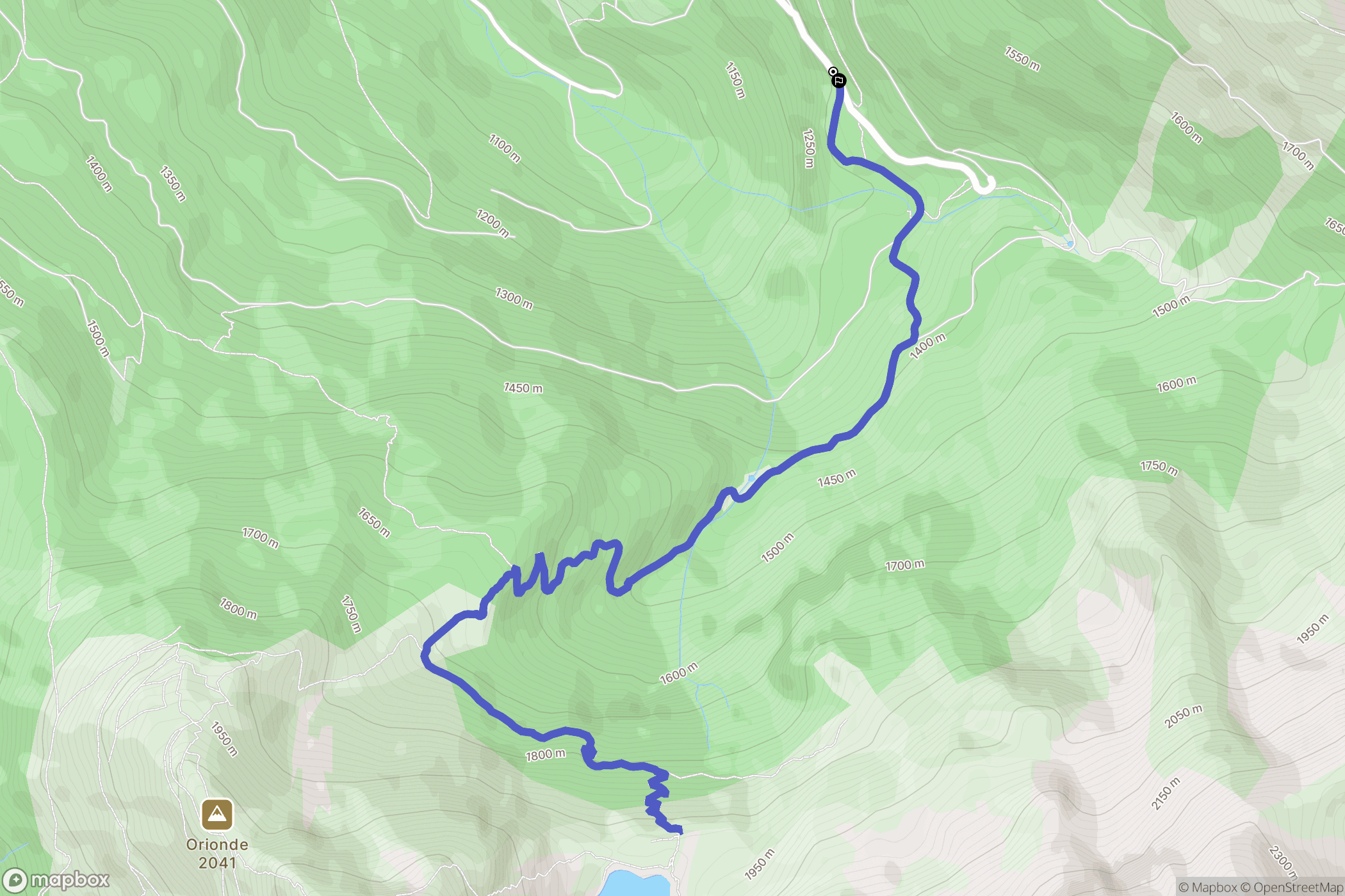 Prabert, Combe du Muret : carte du parcours de randonnée - France
