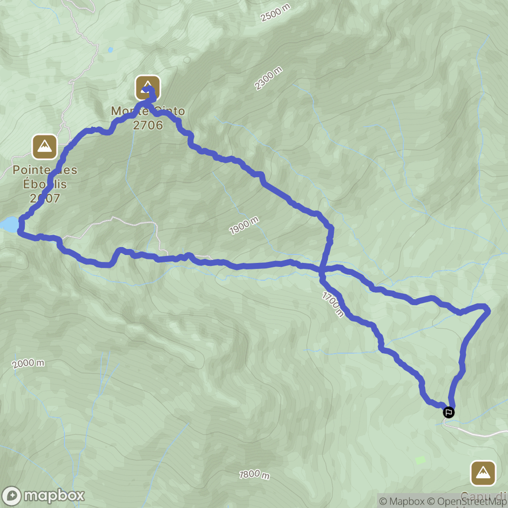 Lozzi : carte du parcours de randonnée - France