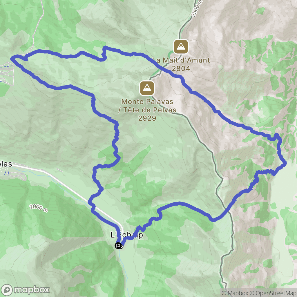Ristolas : carte du parcours de randonnée - France