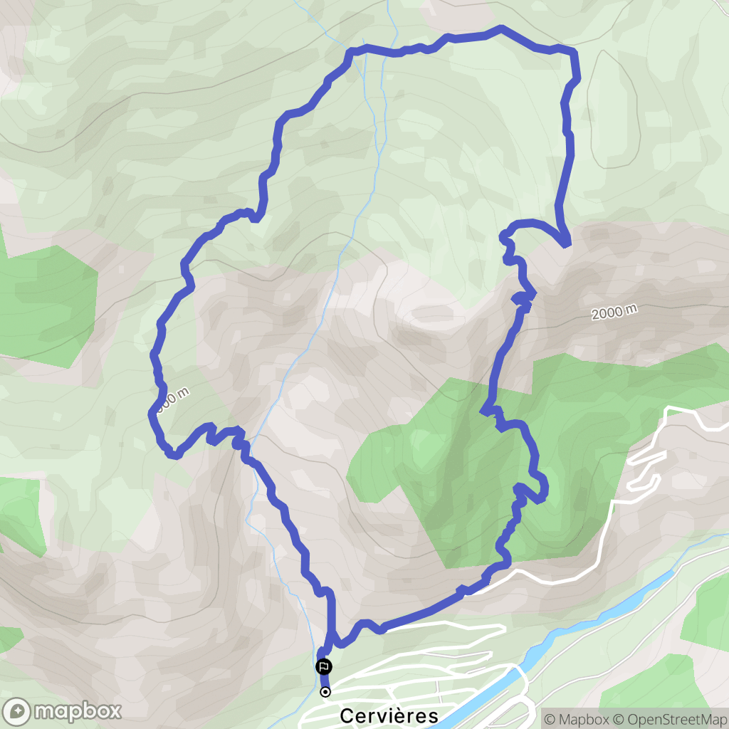 Cervières : carte du parcours de randonnée - France