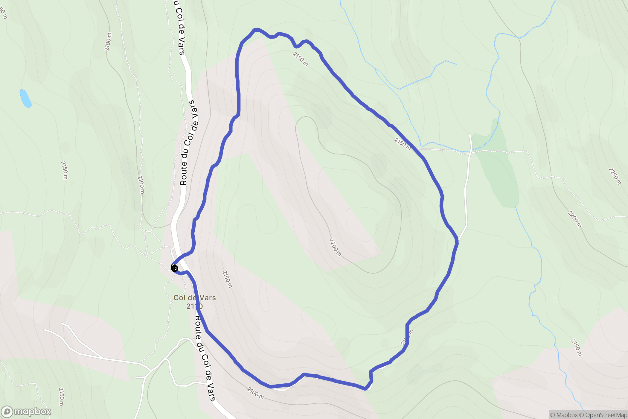 Col de Vars : carte du parcours de randonnée - France