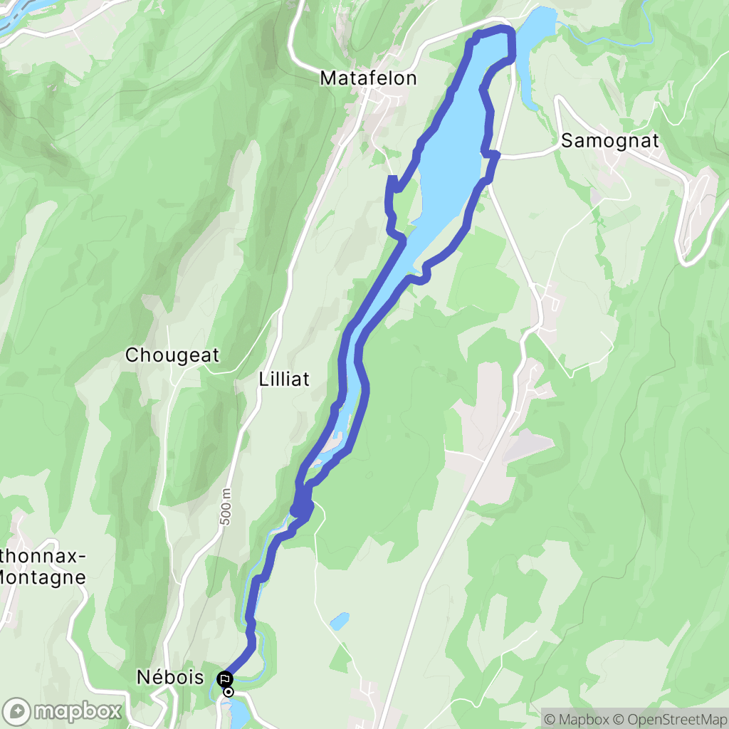 Izernore : carte du parcours de randonnée - France