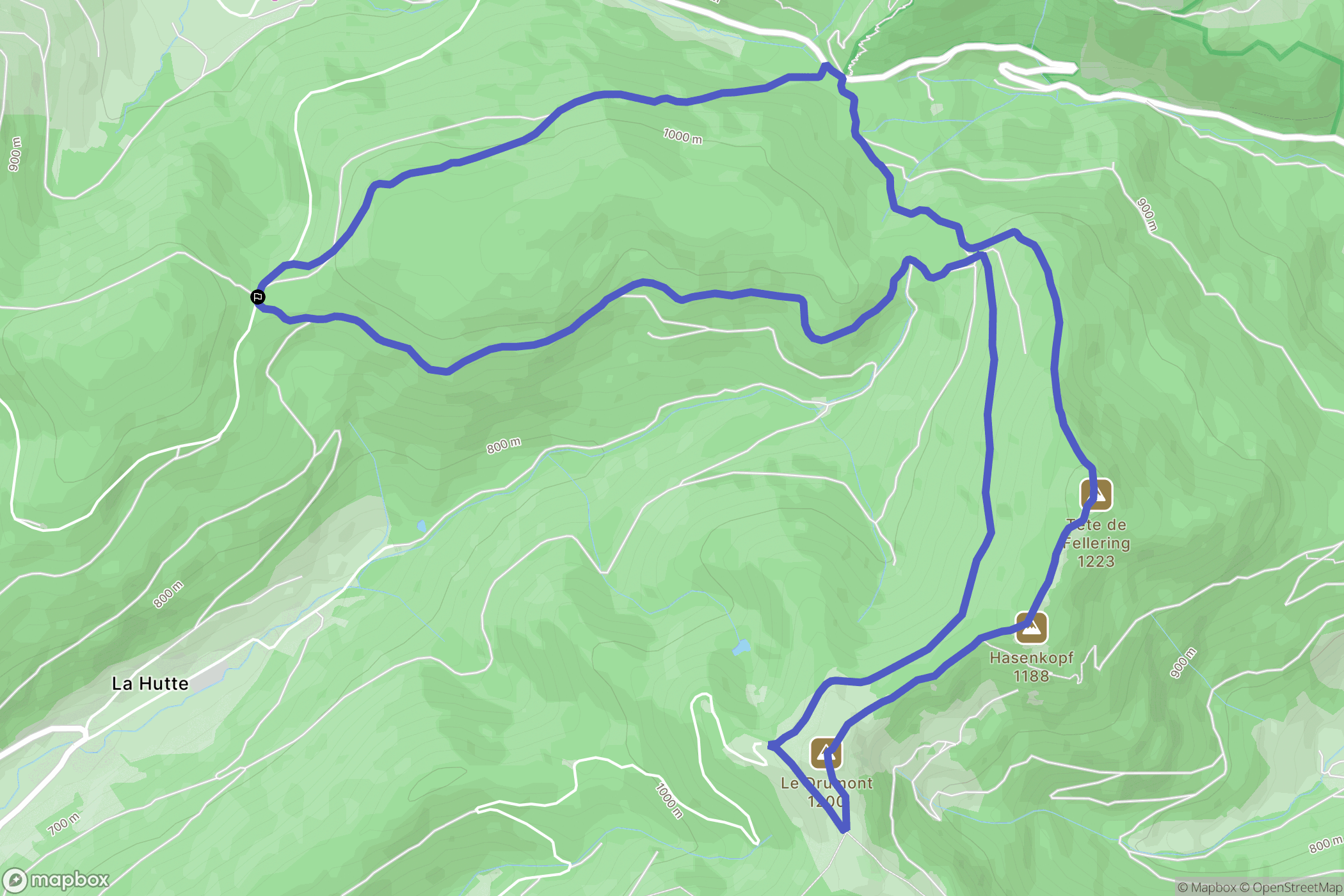 Bussang : carte du parcours de randonnée - France