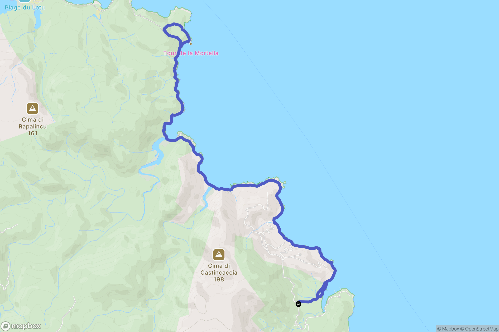 Ochinese : carte du parcours de randonnée - France