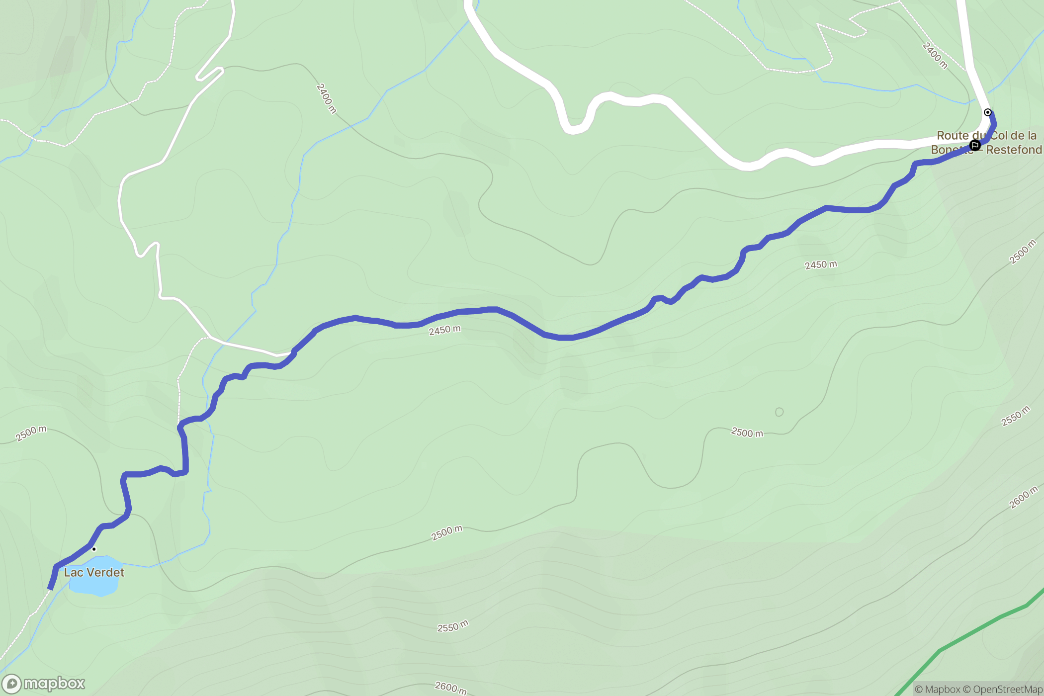 Barcelonnette : carte du parcours de randonnée - France