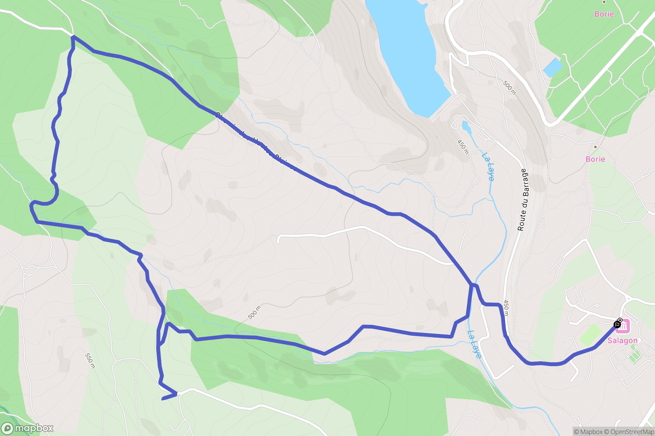 Mane : carte du parcours de randonnée - France