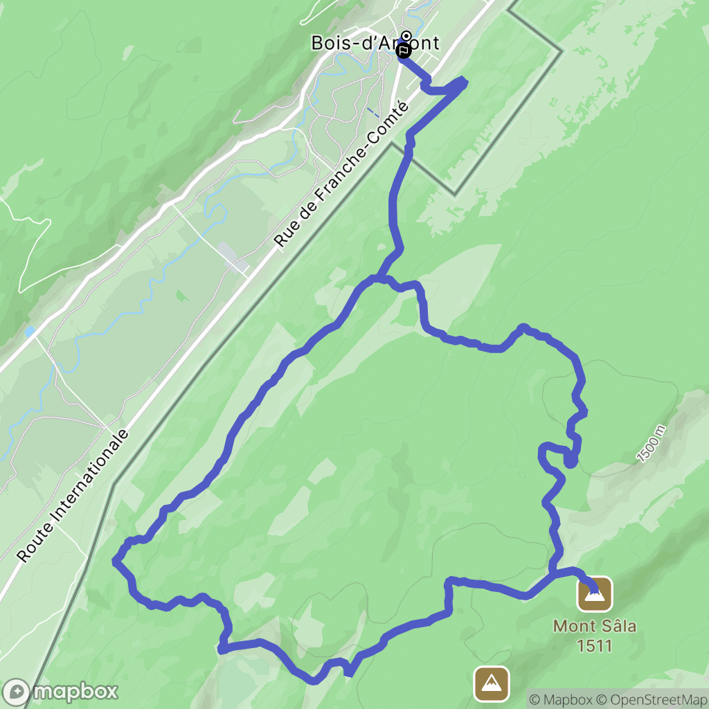 Bois-d'Amont : carte du parcours de randonnée - France