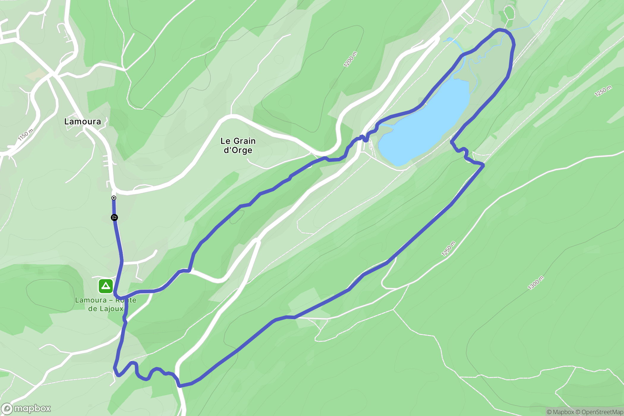 Lamoura : carte du parcours de randonnée - France