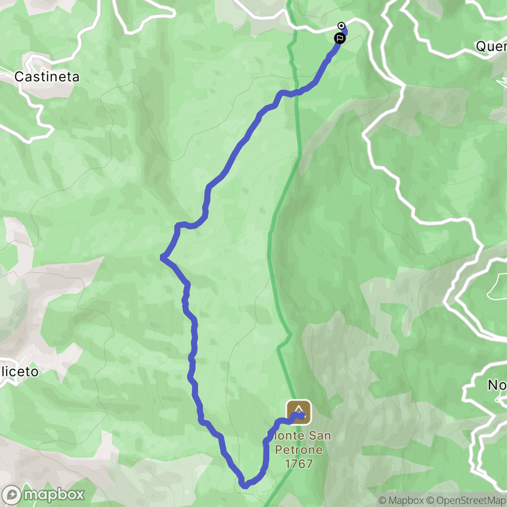 Quercitello : carte du parcours de randonnée - France