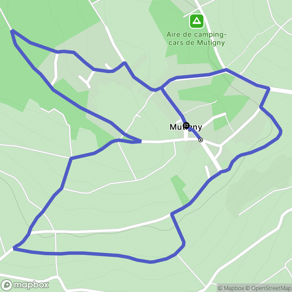 Mutigny : carte du parcours de randonnée - France
