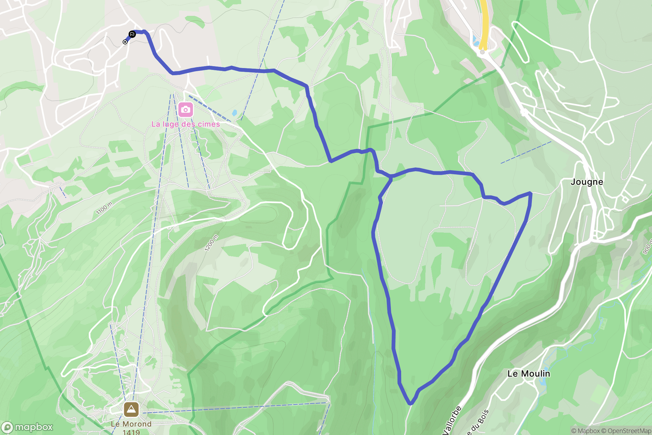 Métabief : carte du parcours de randonnée - France